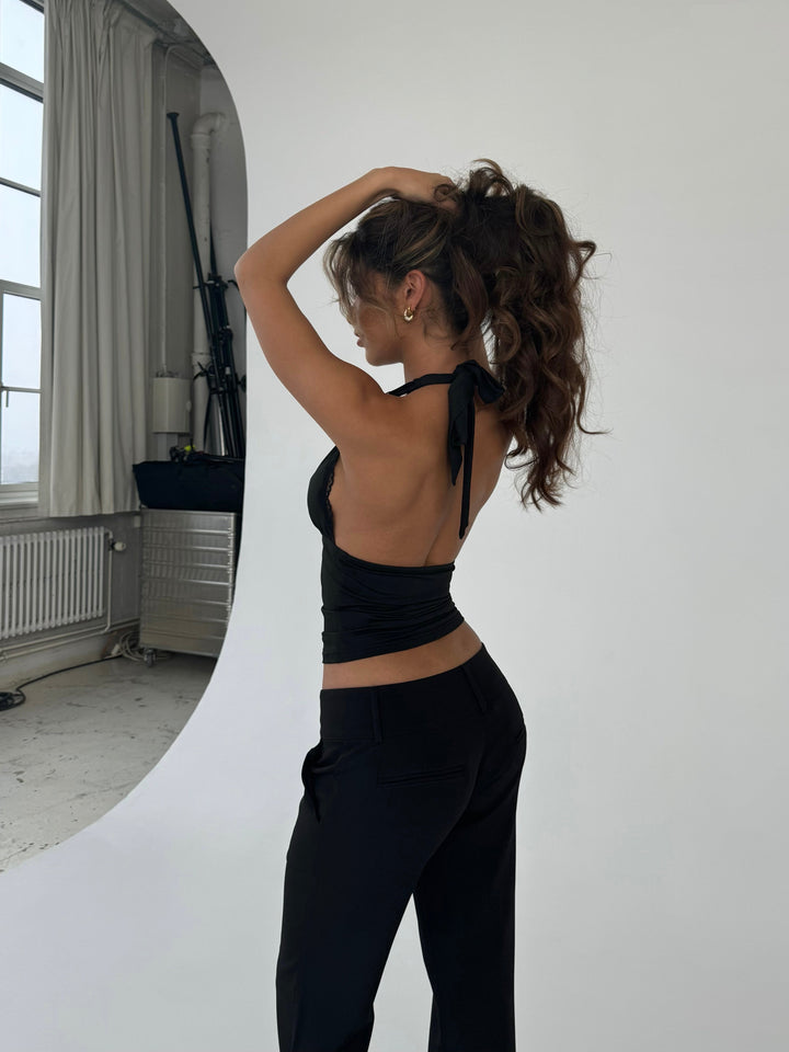 Bella lace top - black