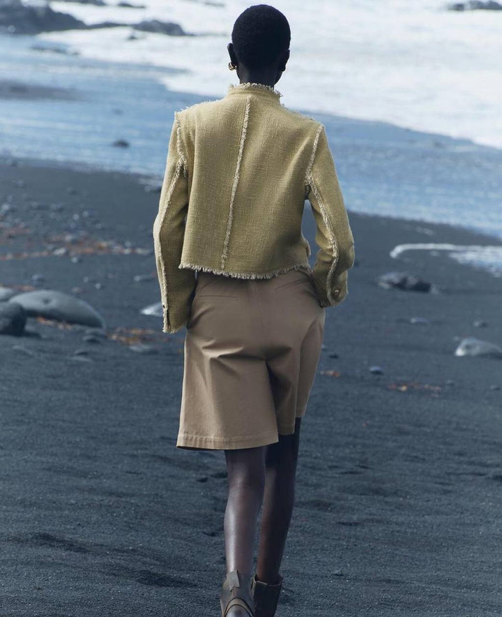 Soleil Raw Edge Tweed Jacket