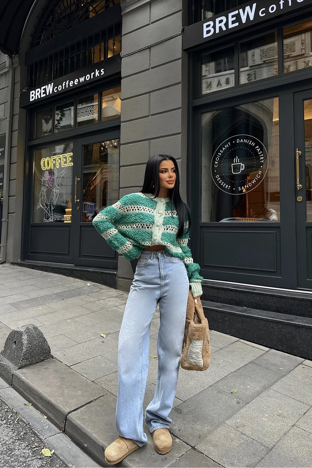 Fernlane Textured Stripe Cardigan