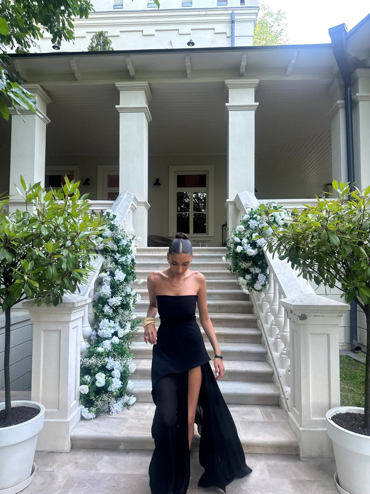 Elodie - Strapless Chiffon Gown