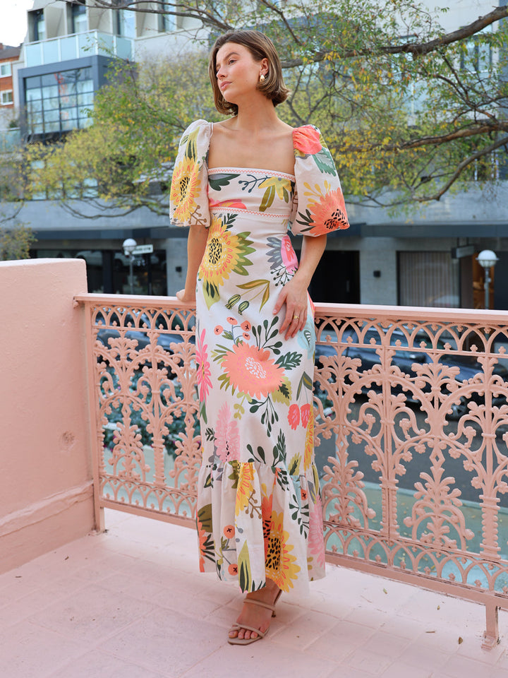 Delilah - Puff Sleeve Maxi Dress