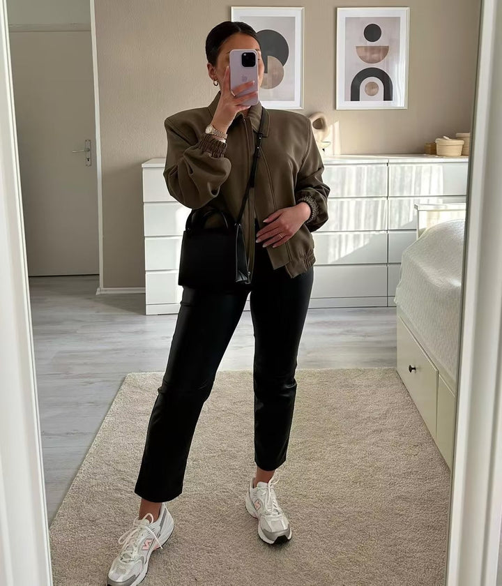 Sloane Zip-Up Bomber Jacket