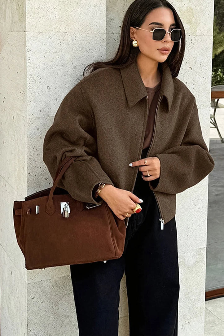 Harper Cropped Wool Blend Jacket