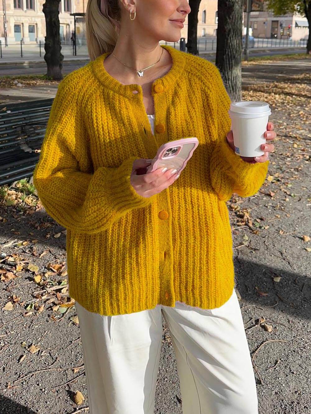 Amara Soft Knit Button Cardigan