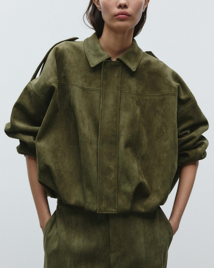 Sahara Suede Effect Bomber Jacket