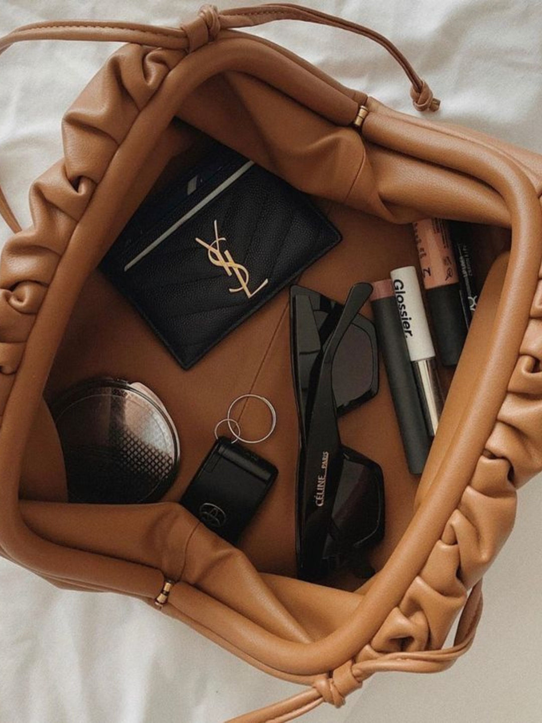 Vienna Ruched Drawstring Shoulder Bag