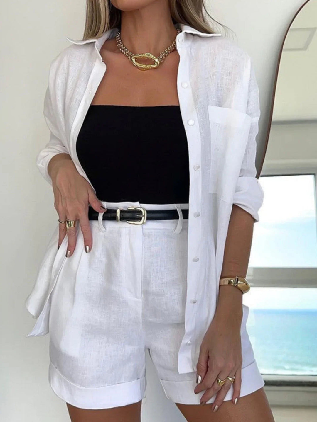 Everyday Elegance Shorts & Shirt Matching Suit