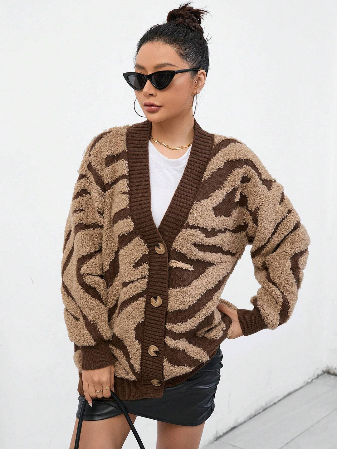 Wild Whispers Fuzzy Knit Cardigan