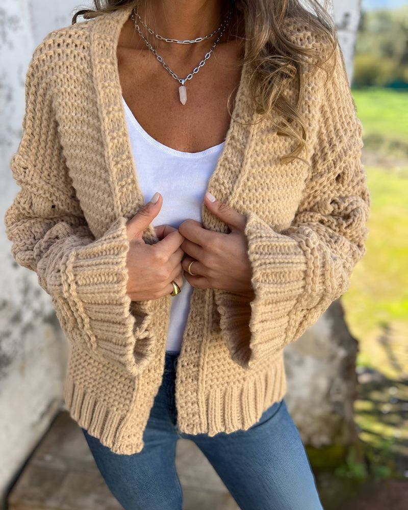 Amberglow Textured Knit Cardigan