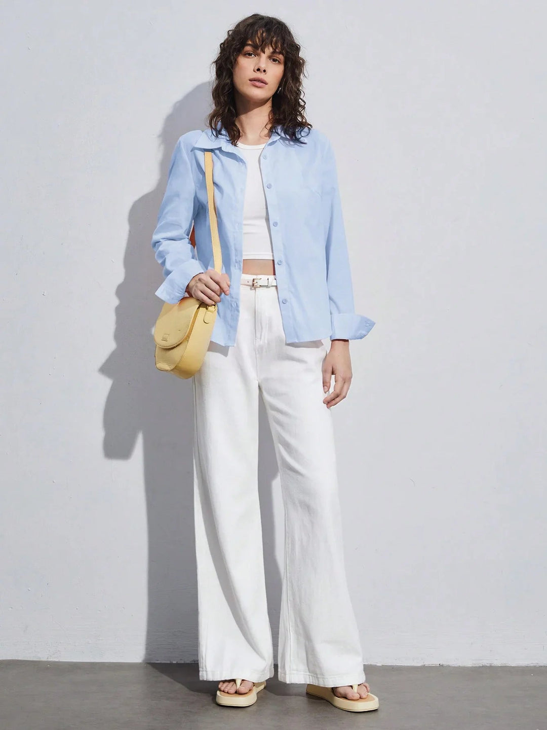 Turndown Collar Long Sleeve Shirt Casual Fit Everyday Wear