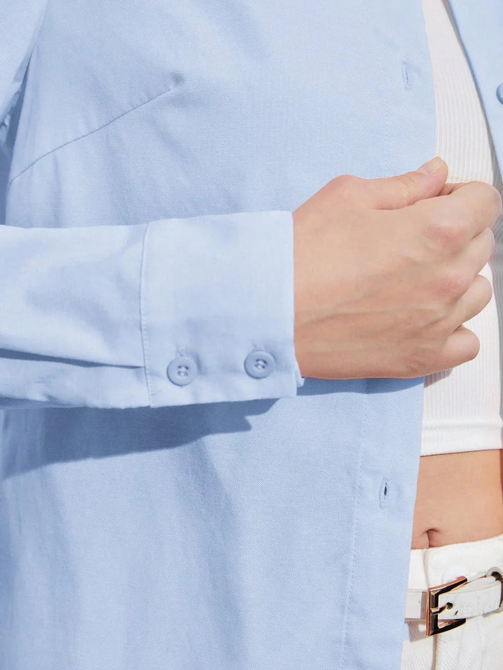 Turndown Collar Long Sleeve Shirt Casual Fit Everyday Wear