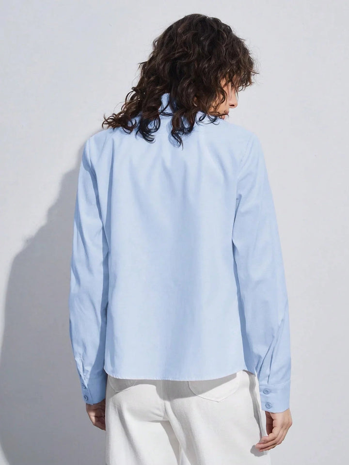 Turndown Collar Long Sleeve Shirt Casual Fit Everyday Wear