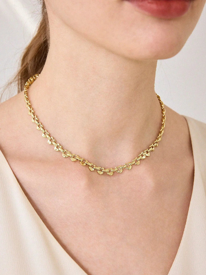 18K Gold Plated Minimalist Heart Necklace Timeless Everyday