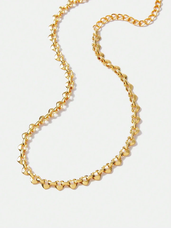 18K Gold Plated Minimalist Heart Necklace Timeless Everyday