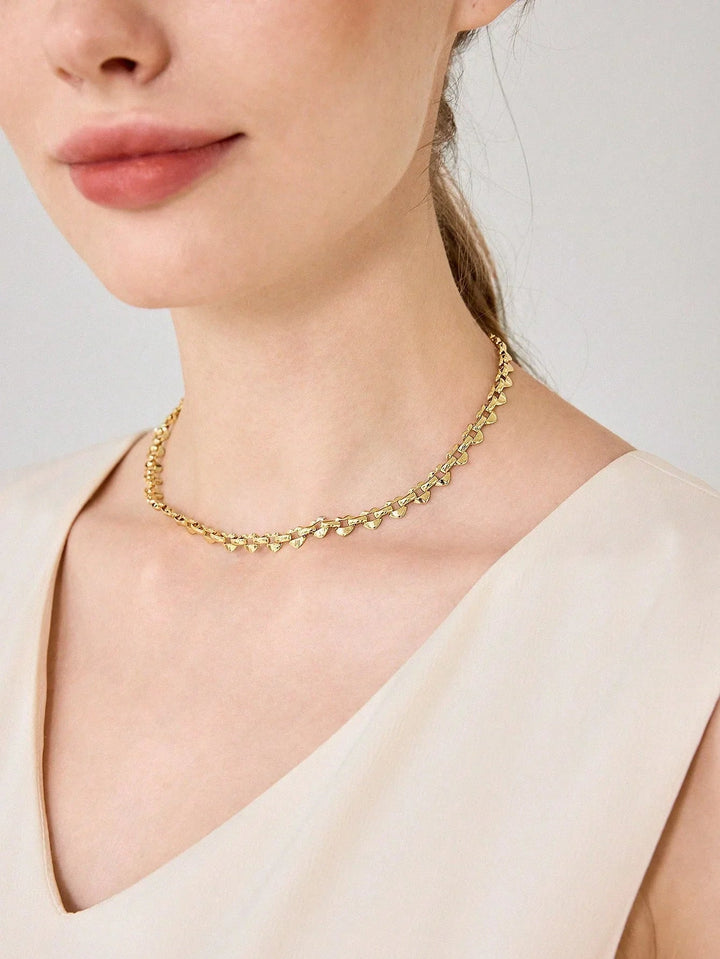 18K Gold Plated Minimalist Heart Necklace Timeless Everyday