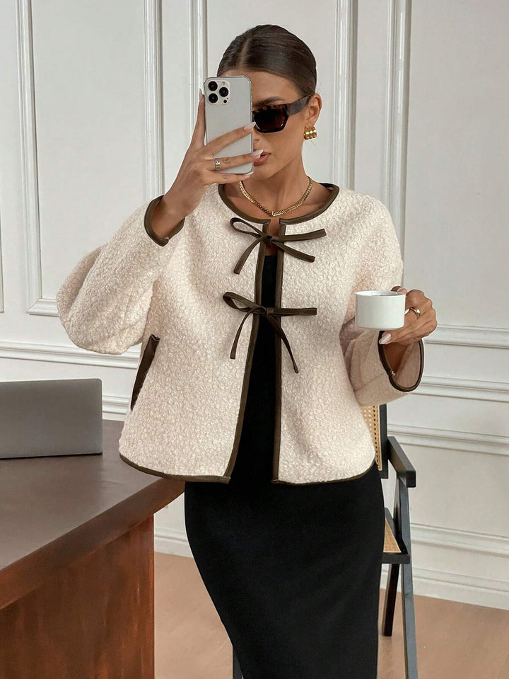 Café Society Contrast Bow Jacket
