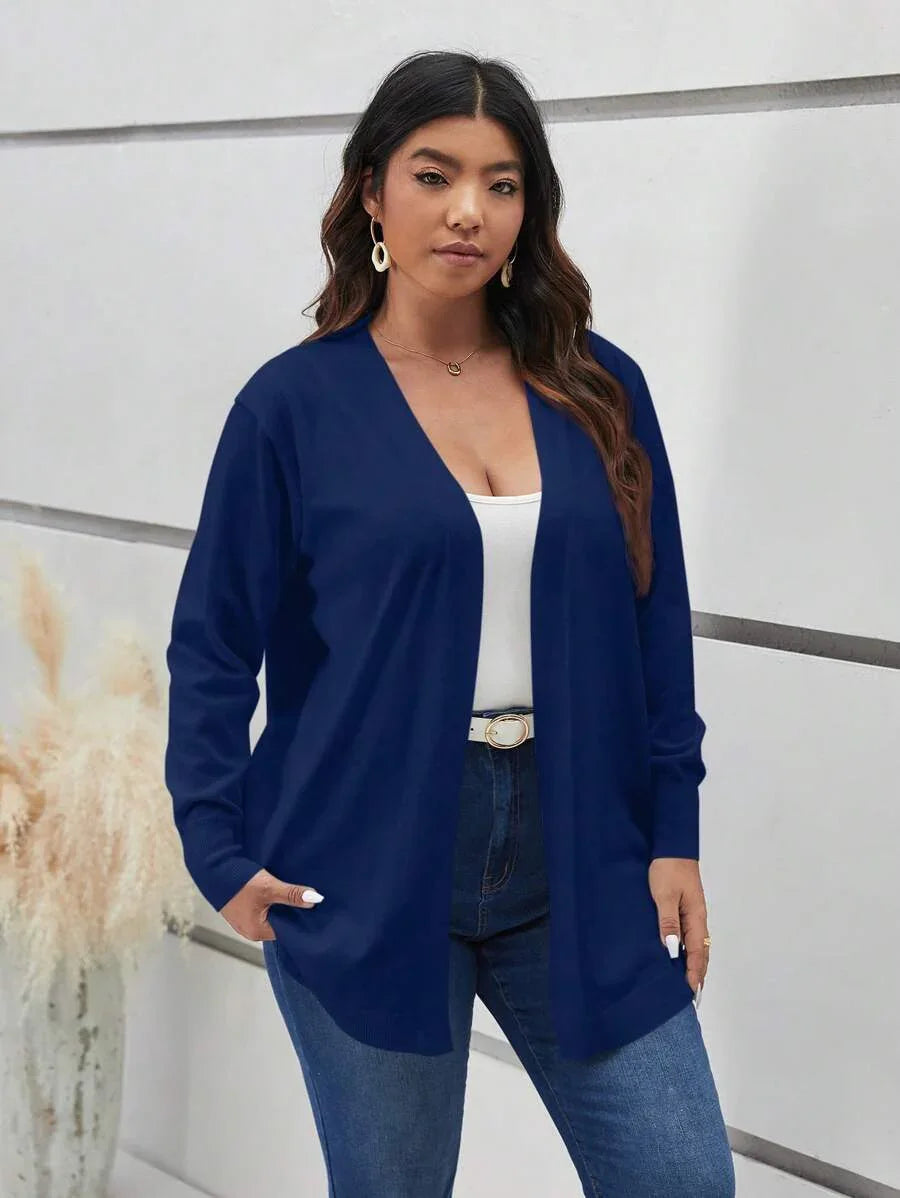 Plus Size Open Front Cardigan Cozy Knit For Fall Everyday