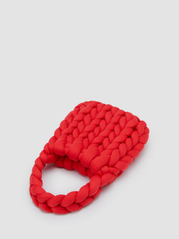 Crimson Weave Statement Bag