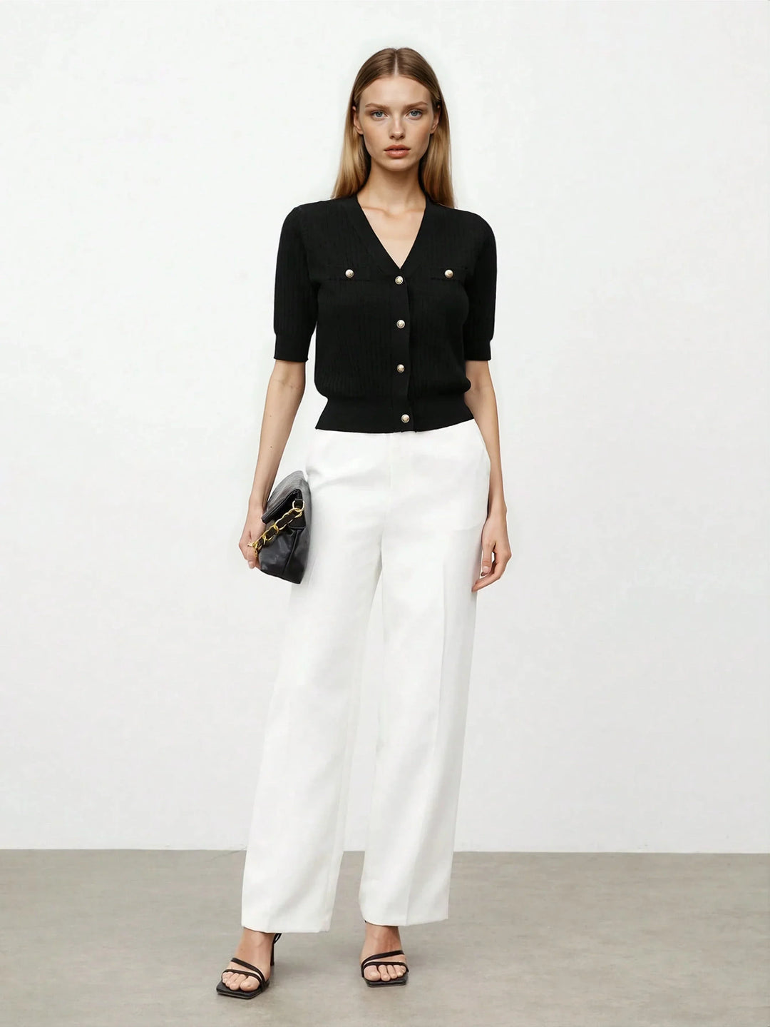 V Neck Knit Sweater For Warmth And Versatile Office Wear