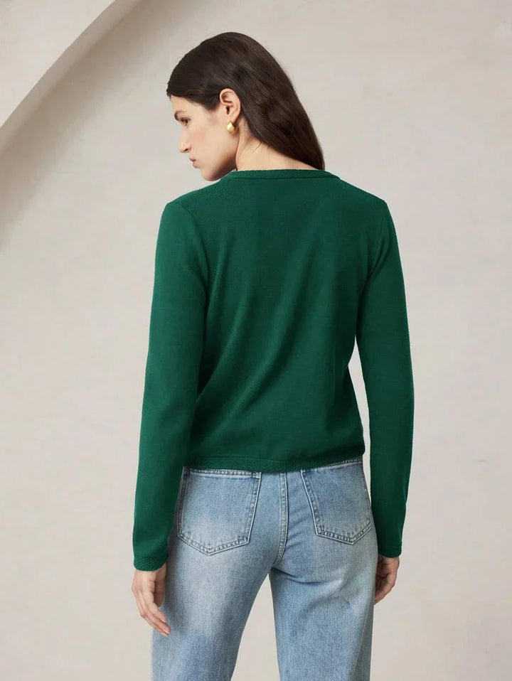 Knit Cardigan With Button Front For Workwear Comfort