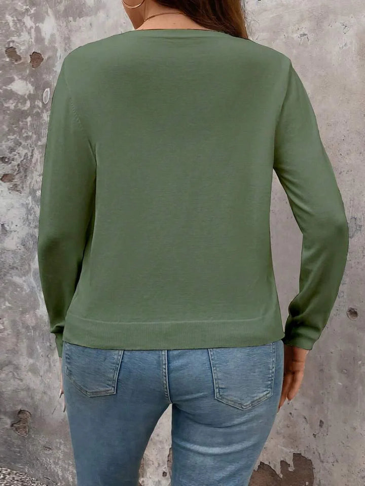 Plus Size Cardigan Apricot Long Sleeve Single Breasted Cozy