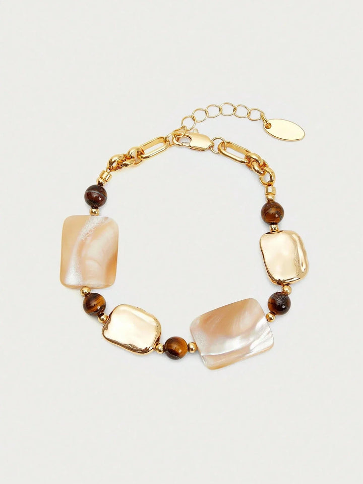 Seashell Pearl Bracelet 18K Gold Plated Everyday Chic Gift