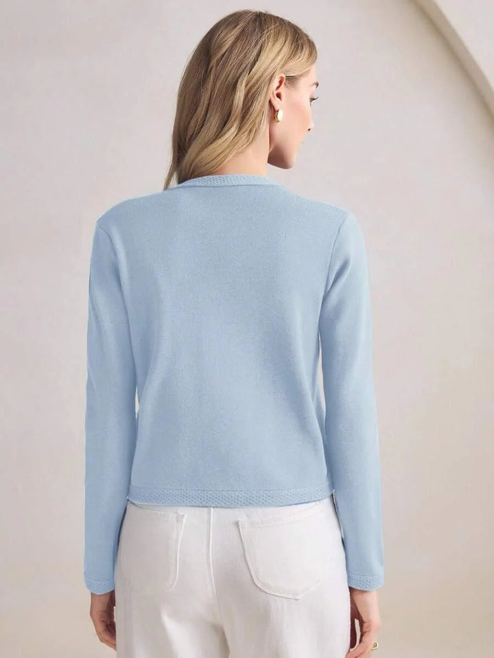 Knit Cardigan With Button Front For Workwear Comfort