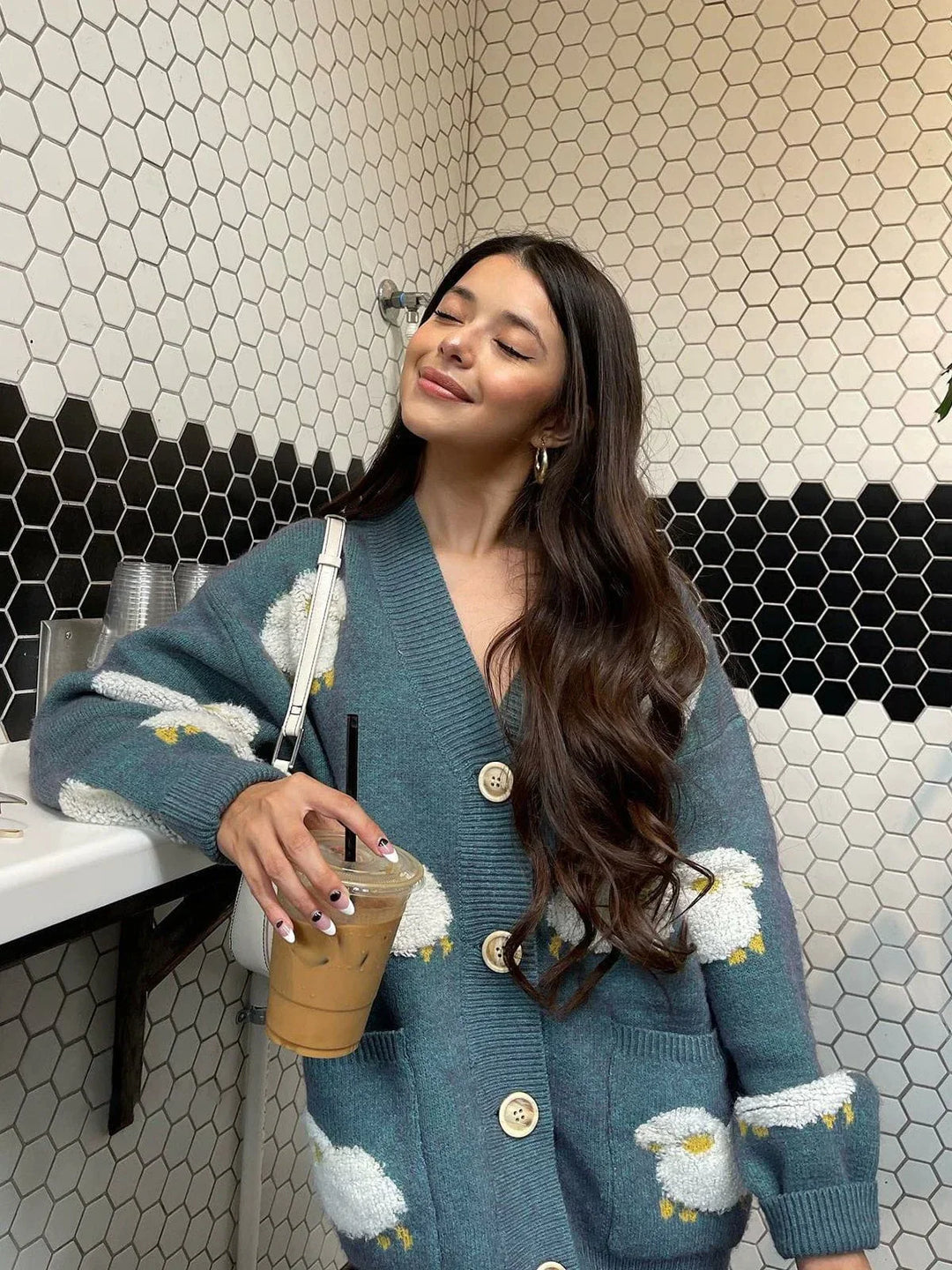 Meadow Whimsy Lamb Knit Cardigan