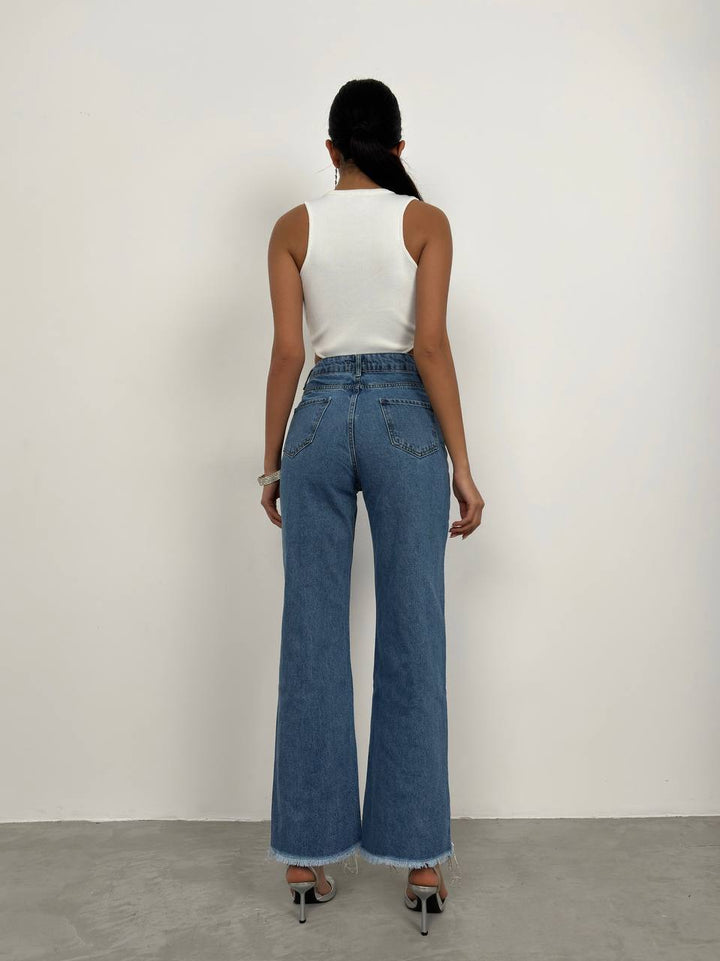 Soirée Beaded Hem Jeans