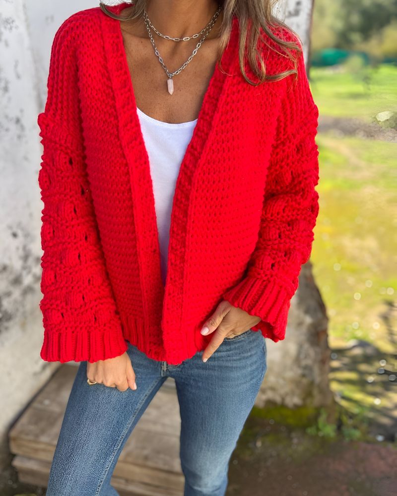 Amberglow Textured Knit Cardigan