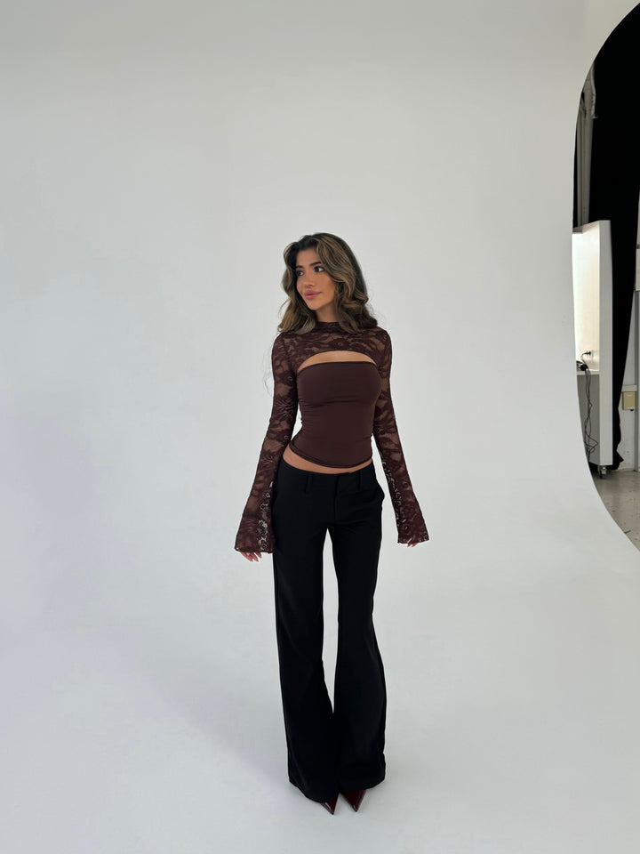 Livia low waist trousers - black