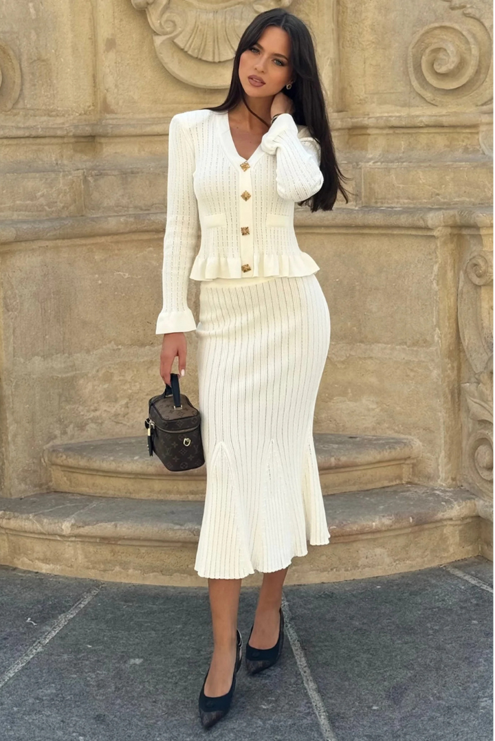 Marseille Elegance Knit Skirt Set