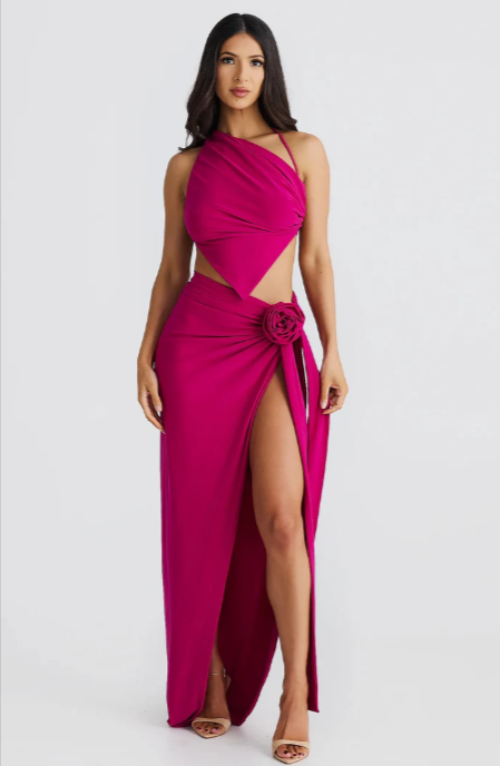 Riviera Bloom Drape Maxi Set
