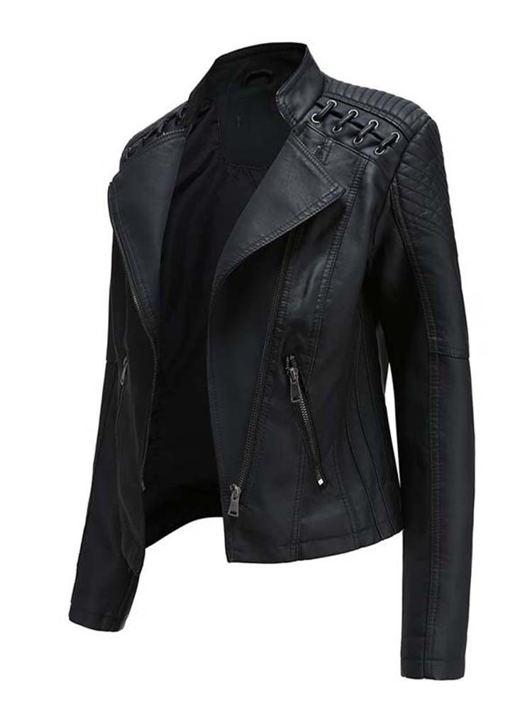 Verde Edge Lace-Up Faux Leather Jacket