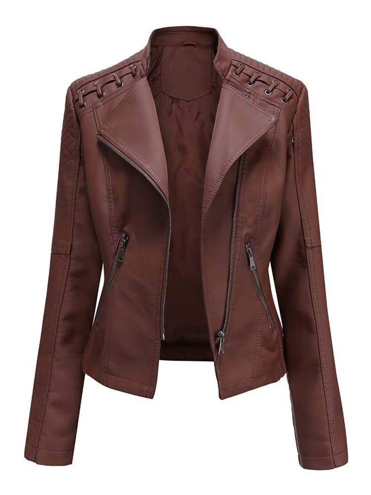 Verde Edge Lace-Up Faux Leather Jacket