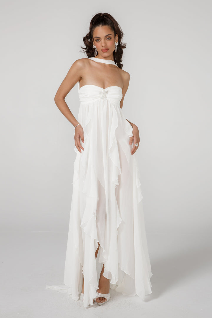 Alina - Halter Backless Maxi Dress