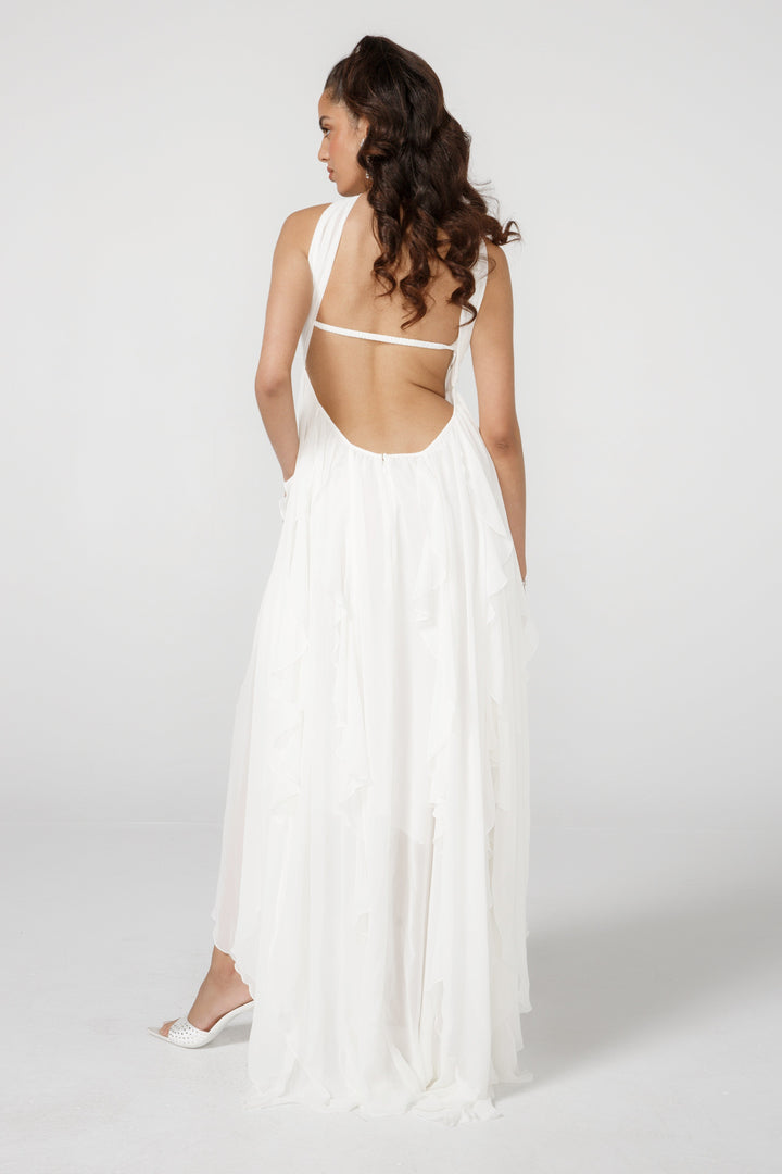 Alina - Halter Backless Maxi Dress
