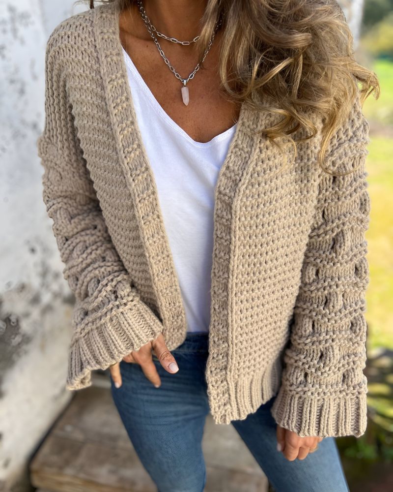 Amberglow Textured Knit Cardigan