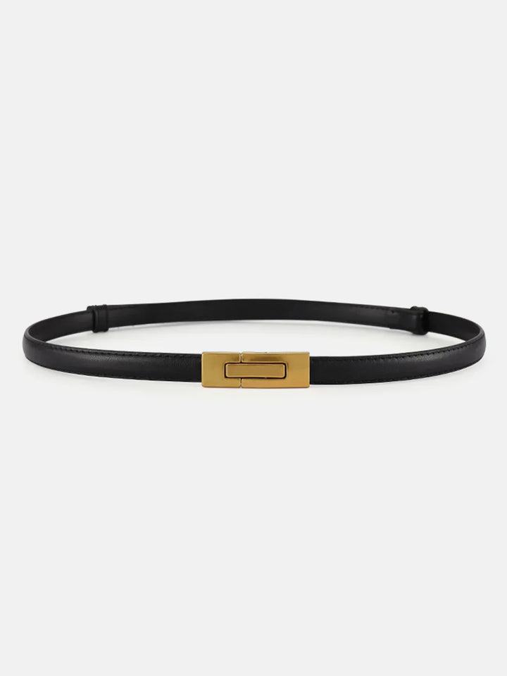 Leather Vintage Magnet Closure Slim Belt