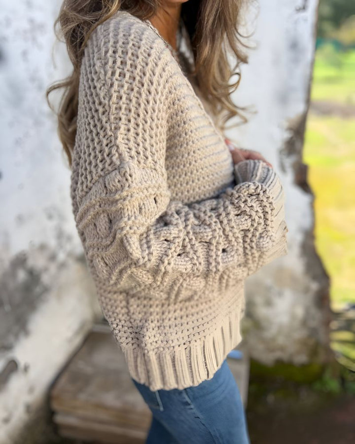 Amberglow Textured Knit Cardigan