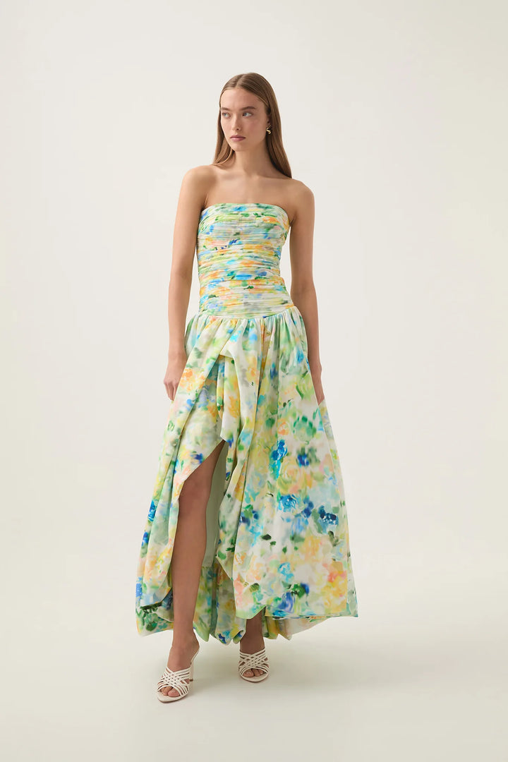 Amaya - Strapless Bubble Hem Gown