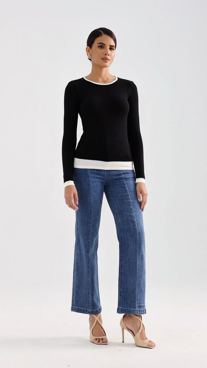 Caspian Contrast Trim Knit Jumper