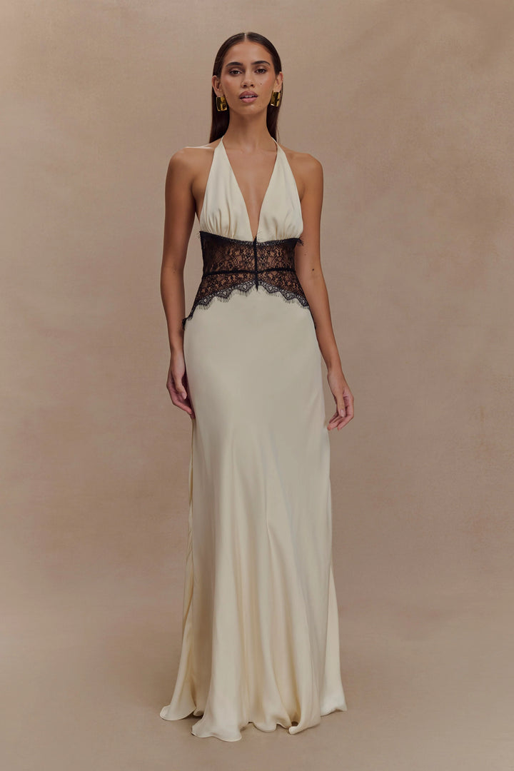 Avery - Lace Halter Maxi Dress