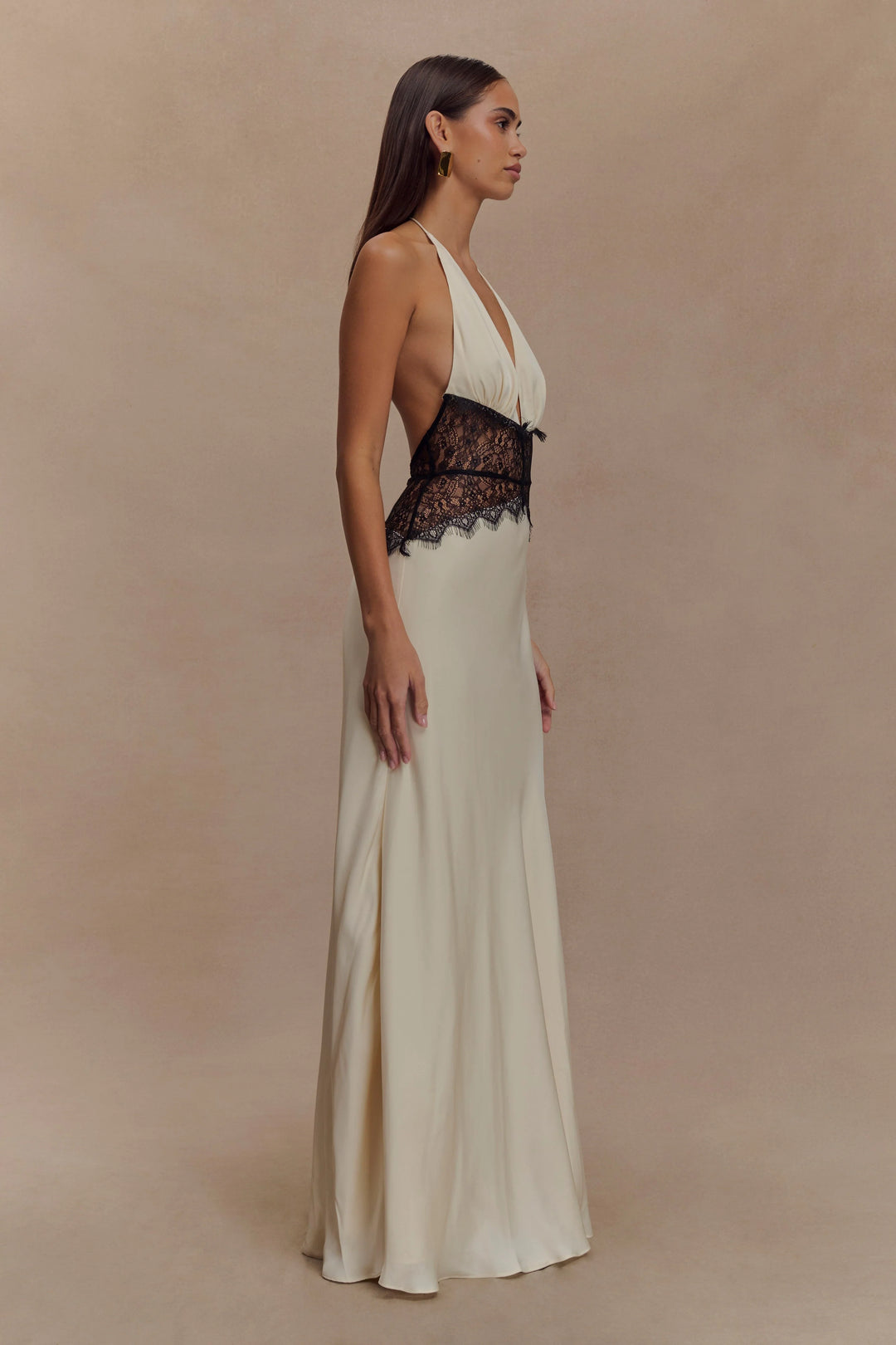 Avery - Lace Halter Maxi Dress