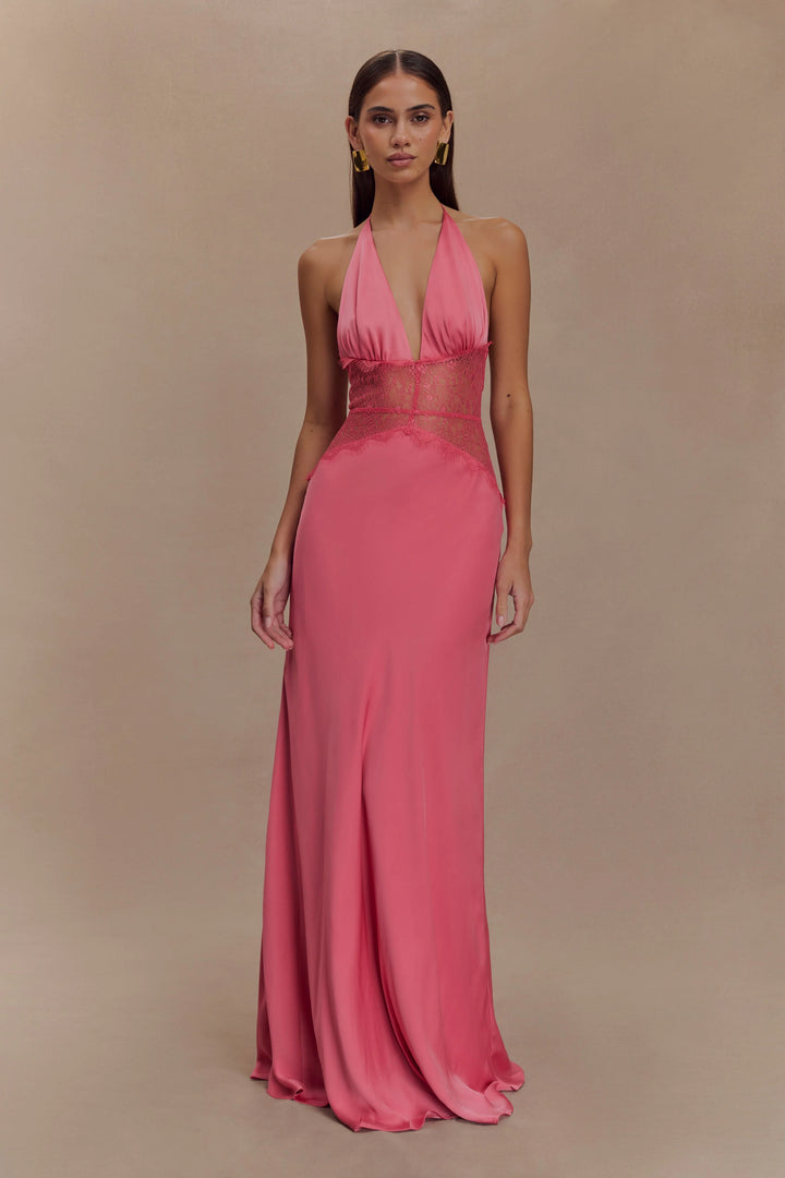 Avery - Lace Halter Maxi Dress