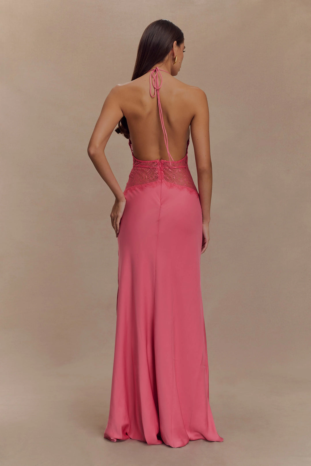 Avery - Lace Halter Maxi Dress