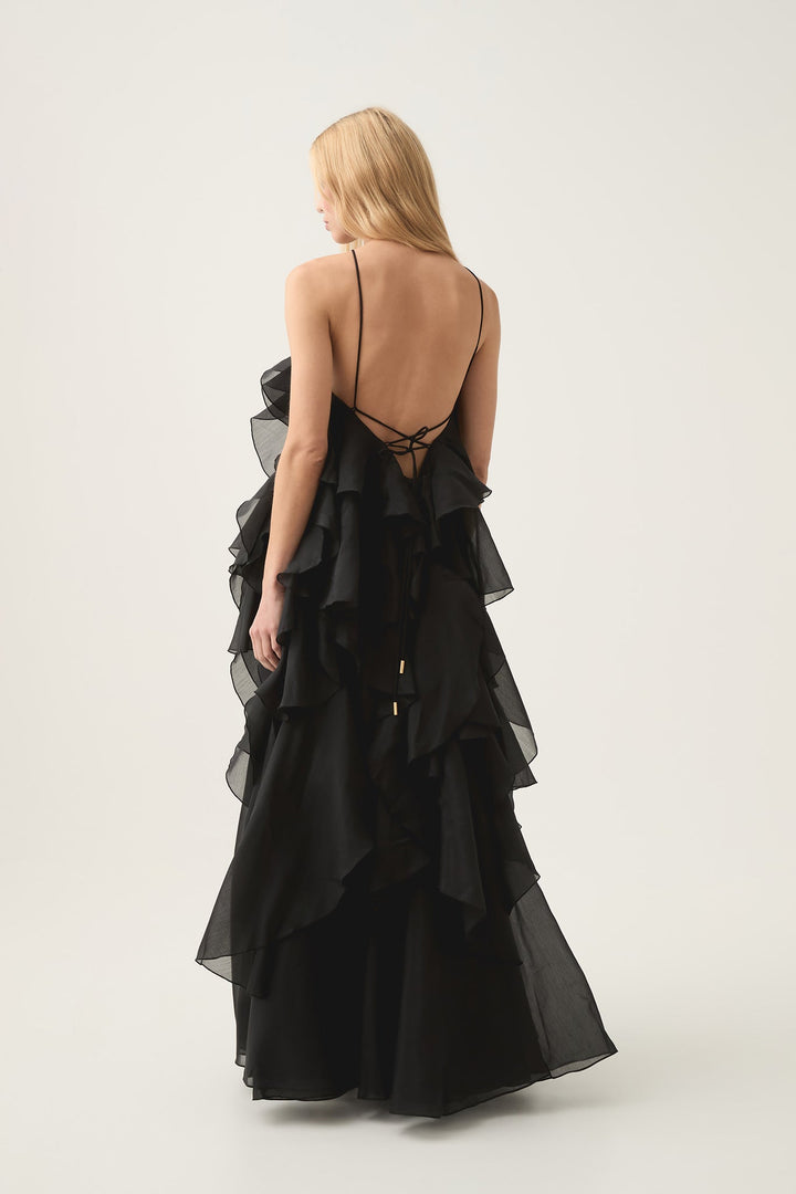 Estelle - Ruffle Halter Maxi Dress