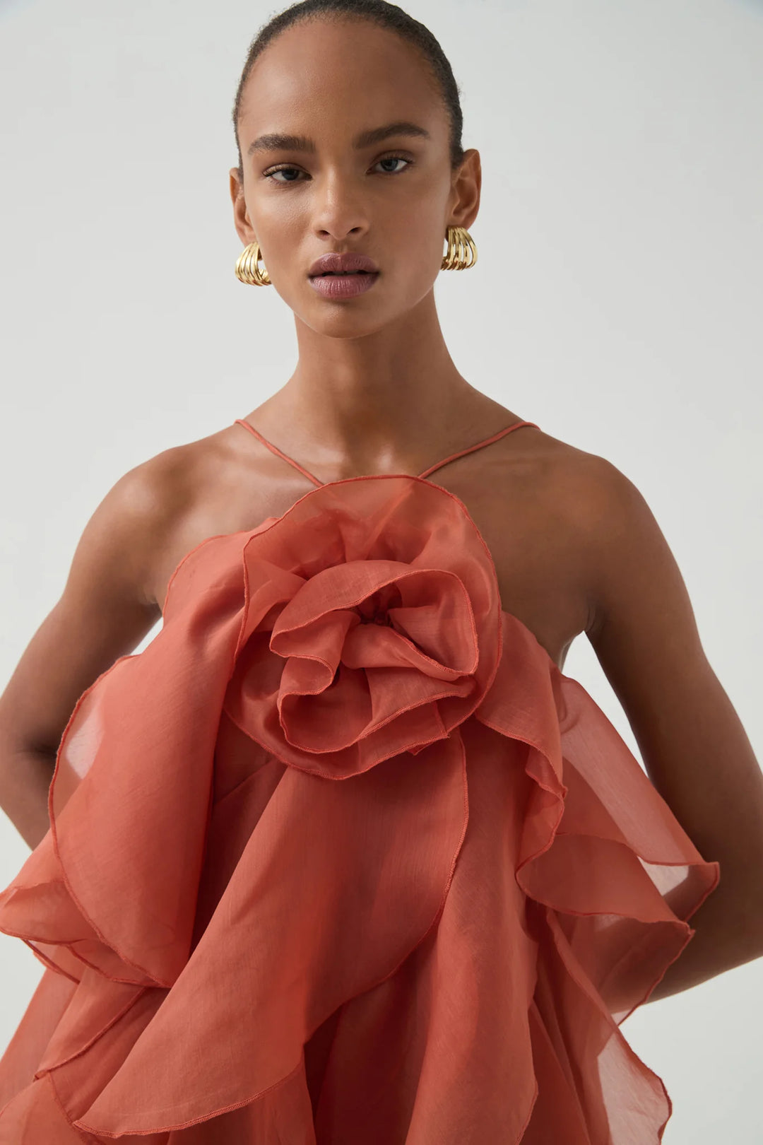 Estelle - Ruffle Halter Maxi Dress