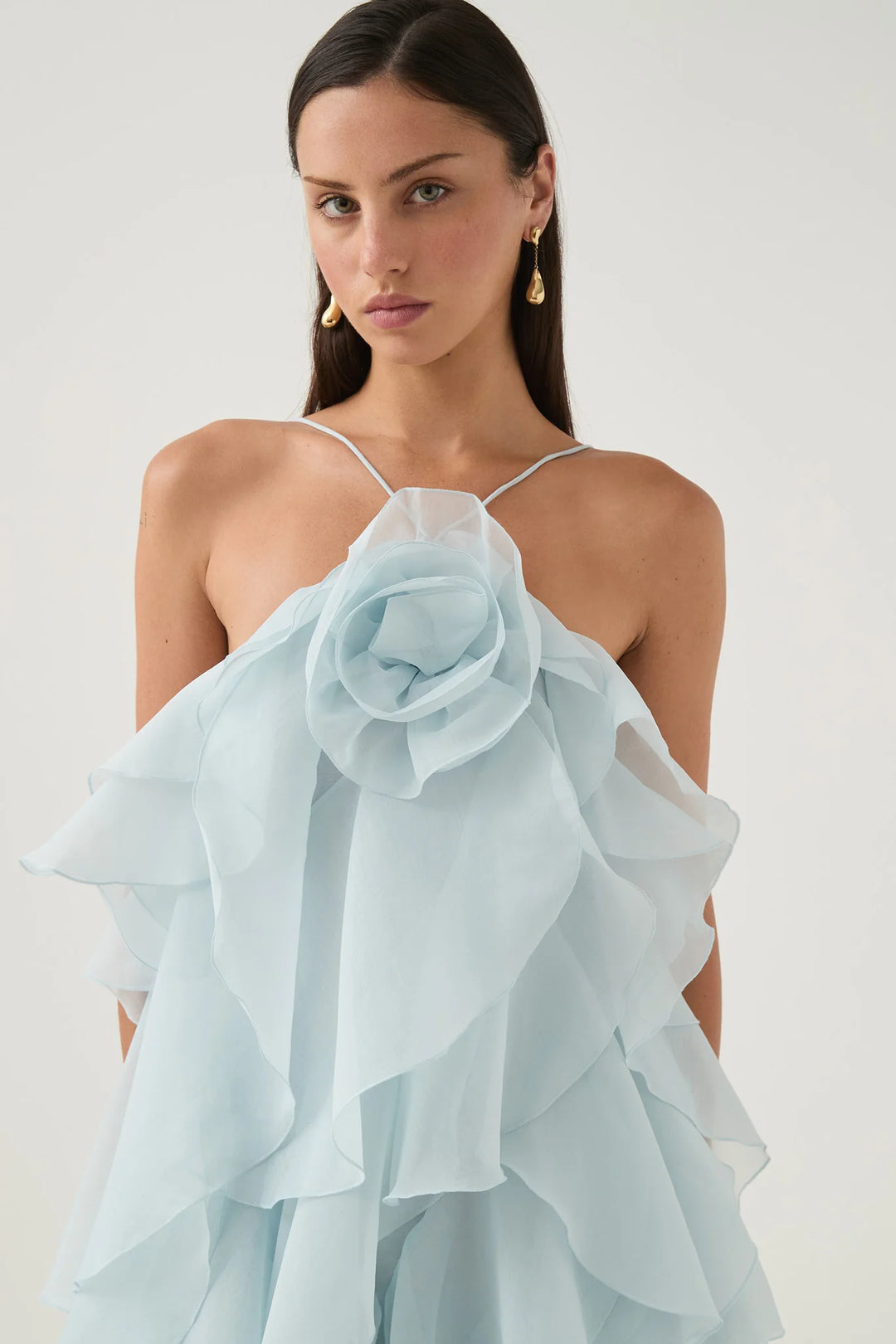 Estelle - Ruffle Halter Maxi Dress