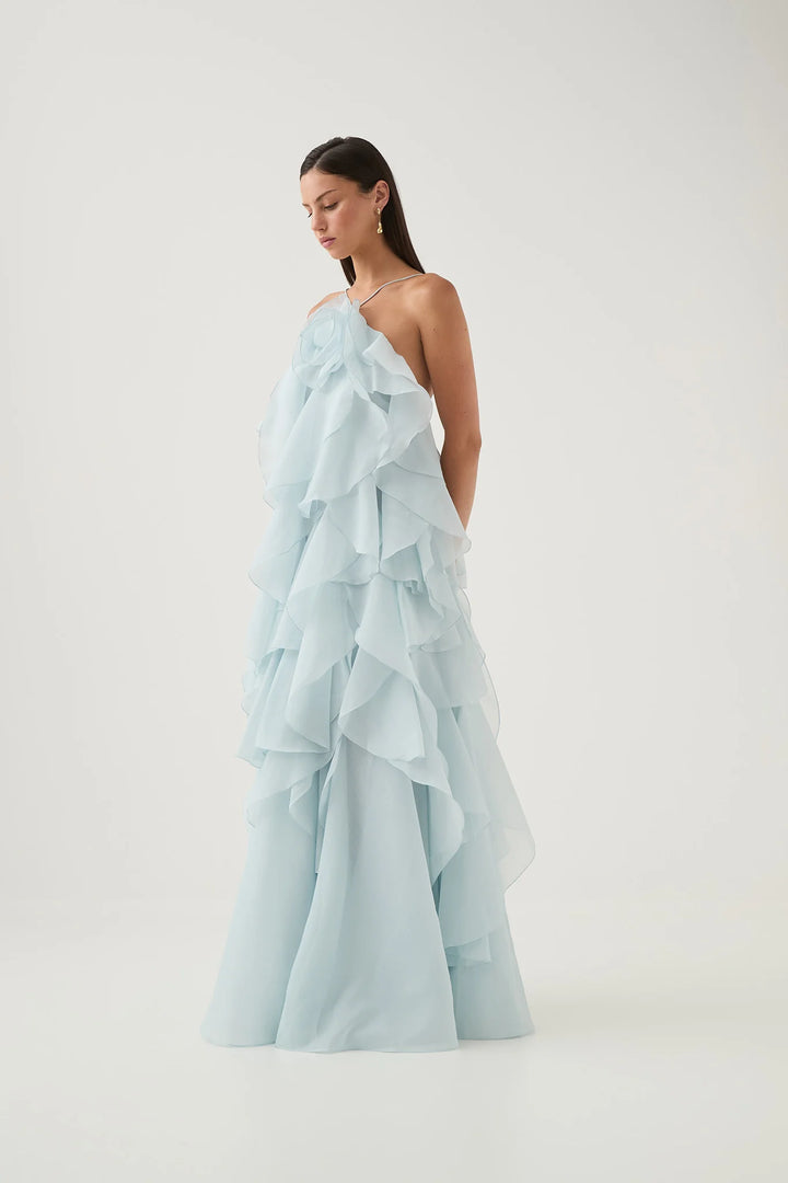 Estelle - Ruffle Halter Maxi Dress